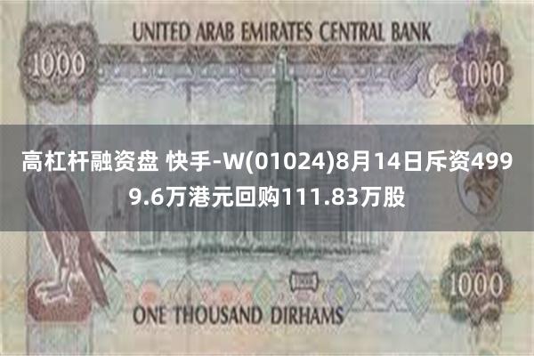 高杠杆融资盘 快手-W(01024)8月14日斥资4999.6万港元回购111.83万股