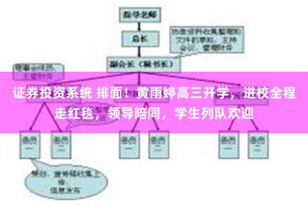 证券投资系统 排面！黄雨婷高三开学，进校全程走红毯，领导陪同，学生列队欢迎